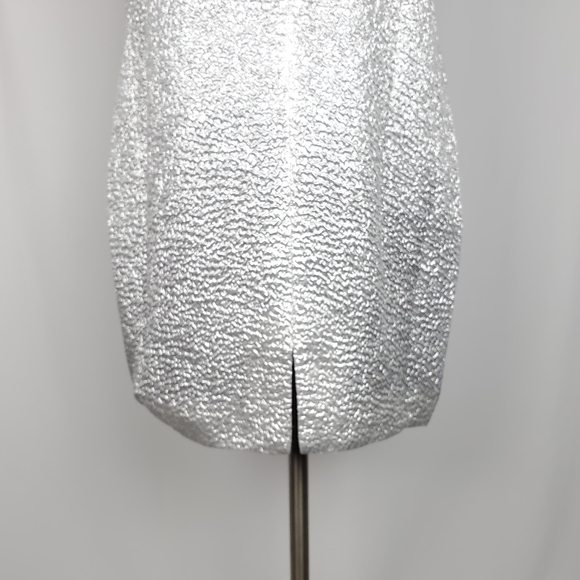 St John Metallic Crinkle Texture Cocktail Dress - Picture 6 of 8
